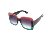 Square Oversized sunglasses for women multi tinted thick frame
