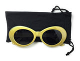 Clout Goggles Bold Oval Retro Mod Vintage Kurt Cobain Glasses-Sunglasses for Men or Women