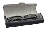 Hard shell glasses case with floral embossment - faux leather glasses case with magnetic closure