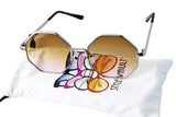 V3141-vp Octagon geometric color lens metal Sunglasses
