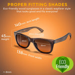 Wood Sunglasses Polarized for Men and Women - Bamboo Wooden Wayfarer Style