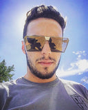 Sunglasses For Men Square Oversized Metal Frame Brand Designer AE0436