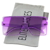 Oversized Exaggerated Flat Top Huge SHIELD Square Sunglasses Colorful Lenses Fashion Sunglasses