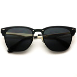 - Full Mirror Lens Reflective Rimless Clubmaster Sunglasses