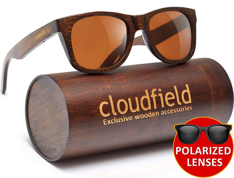 Wood Sunglasses Polarized for Men and Women - Bamboo Wooden Wayfarer Style
