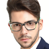 Fashionable Flexible Rectangular Acetate Frame clear glasses With Spring Hinge For Women and Men