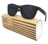 Patriot Shades Wayfarer Sunglasses , Polarized & Floating American Flag Bamboo Wood Sunglasses