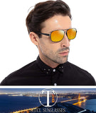 Men's Polarized Aviator Sunglasses Rectangular for Men Driving Fishing Golf