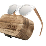 Mens Clubmaster Sunglasses Semi Rimless Wooden Sunglasses Polarized in Original Boxes