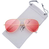 Classic Large Metal Frame Polarized Lens Aviator Sunglasses with Gift Box