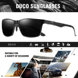 Mens Classic Rectangular Polarized Metal Frame Sunglasses with Carbon Fiber Temples 8206