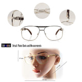 FBL Unisex Vintage Style Clear Lens Metal & Wood Feel Eyeglasses UV 400 Protection A071