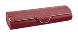 Hard shell glasses case with floral embossment - faux leather glasses case with magnetic closure