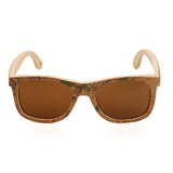 Cork Sticker Bamboo Polarized Sunglasses Wayfarer Eyewear With Bamboo Case