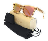 Polarized & Floating Wayfarer Style Two Tone Bamboo Wood Sunglasses |