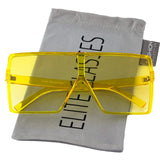 Oversized Exaggerated Flat Top Huge SHIELD Square Sunglasses Colorful Lenses Fashion Sunglasses