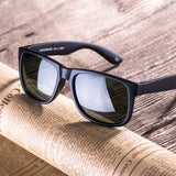 Vintage Mirrored Polarized Sunglasses For Men TPE Square Frame With 100%UVA/UVB Protection Eyewear