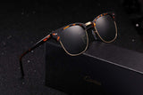 Semi Rimless Sunglasses for Women Men, Designer G15 Glass Lenses