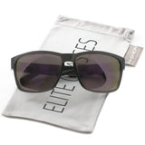 KUSH mirrored Classic Wayfarer Style Mirror Lens Black Frame horned Sunglasses