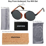 Real Wood Sunglasses For Women Round Polarized UV400 Protection Eco Friendly