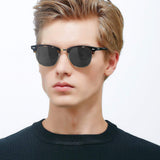 Semi Rimless Sunglasses for Women Men, Designer G15 Glass Lenses