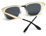 - Full Mirror Lens Reflective Rimless Clubmaster Sunglasses