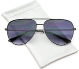 - Oversized Flat Lens Fashion Designer Inspired Aviator Sunglasses