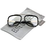 Elite Flat Top Aviator Retro Celebrity Style Classic Square Frame Sunglasses