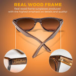 Wood Sunglasses Polarized for Men and Women - Bamboo Wooden Wayfarer Style