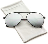 - Top Wire Bridgeless Bar Modern Aviator Pilot Style Sunglasses