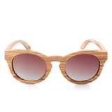 Classic Round Zebra Wood Polarized Sunglasses,UV400