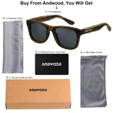 Classic Wayfarer Bamboo Wood Sunglasses Polarized Lenses that float