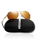 Men's Polarized Aviator Sunglasses with Al-Mg Aloy Temple 63mm Lens LM007