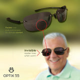 Rimless Bifocal Reading Sunglasses - Lightweight Invisible Readers with UV Ray Sun Protection -