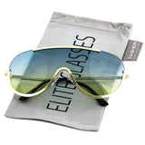 Elite OVERSIZED Sunglasses XX Large SHIELD Half Face Large Size Black Gold Sun Glasses