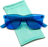 - Horn Rimmed Tinted Colorful Lens Rimless Sunglasses