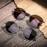 Vintage Round John Lennon Fashion Sunglasses For Men, Metal Frame Polarized Lens UV400 Anti Glare Sun Glasses