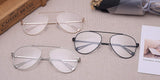 Classic Metal Aviator Clear Lens Glasses Frame Eyewear