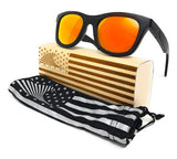 Patriot Shades Polarized Floating Large Frame Bamboo Wood American Flag Wayfarer Sunglasses | LOUDMOUTH PATRIOT