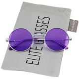 Round Circle Full Metal Frame Sunglasses for Women and Men Colorful Tinted Oceanic Lens John Lennon Glasses