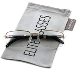 Elite WOOD Art Nouveau VINTAGE Semi Rimless Style Gangster RICH Frame EyeGlasses