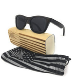 Patriot Shades Wayfarer Sunglasses , Polarized & Floating American Flag Bamboo Wood Sunglasses