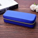 Zipper Square Shape PU Leather Hard Eyeglasses Glasses Case