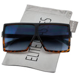 Oversized Exaggerated Flat Top Huge SHIELD Square Sunglasses Colorful Lenses Fashion Sunglasses