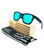 Patriot Shades Polarized Floating Large Frame Bamboo Wood American Flag Wayfarer Sunglasses | LOUDMOUTH PATRIOT