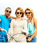 Classic Half Frame Polarized Semi-Rimless Clubmaster Sunglasses (NEERD)