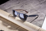 Polarized Sunglasses For Men, Wood Grain Decoration Square Frame, UV400 Lens