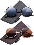 Retro Round Small 48mm Vintage Hippie Round Polaroid Sunglasses Driving Polarized Glasses Steampunk John Lennon Sunglasses