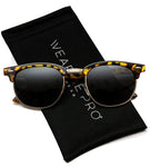 - Classic Half Frame Polarized Semi-Rimless Rimmed Sunglasses