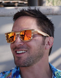 Polarized & Floating Wayfarer Style Two Tone Bamboo Wood Sunglasses |